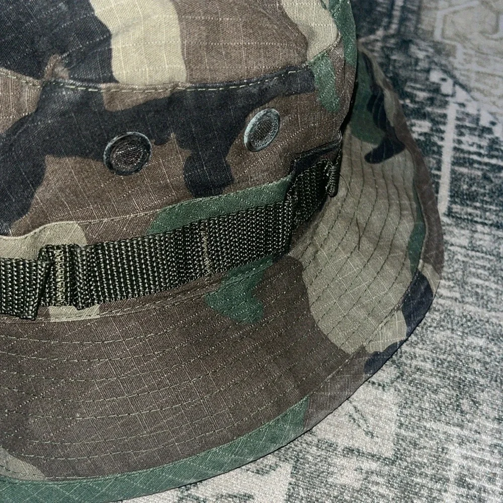 Military style brimmed camo hat Size 7 1/4